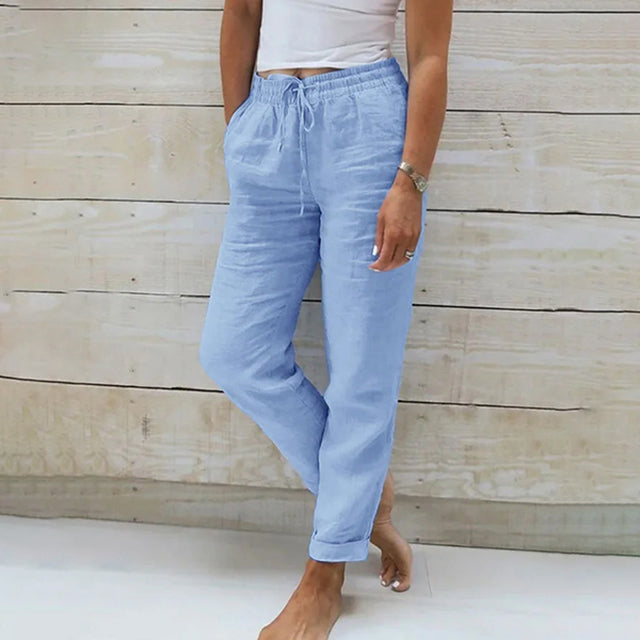 Natalia | Pantalón Holgado de Lino Mujer