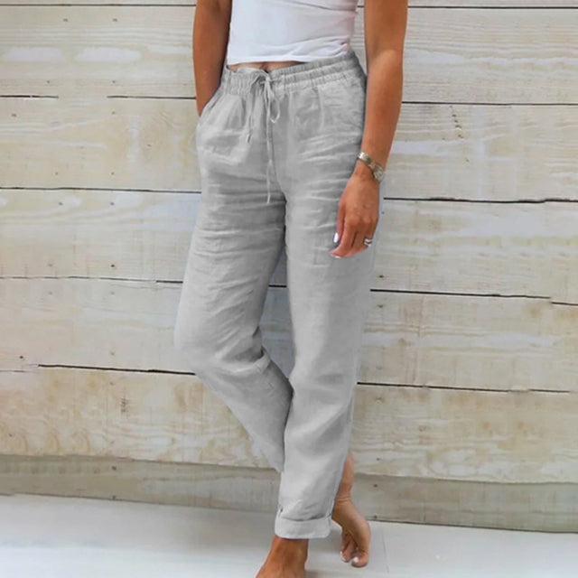 Natalia | Pantalón Holgado de Lino Mujer