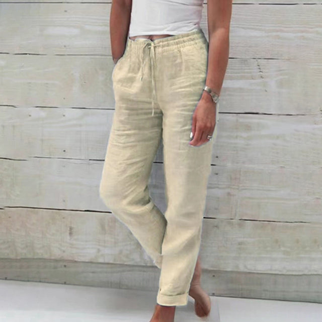 Natalia | Pantalón Holgado de Lino Mujer