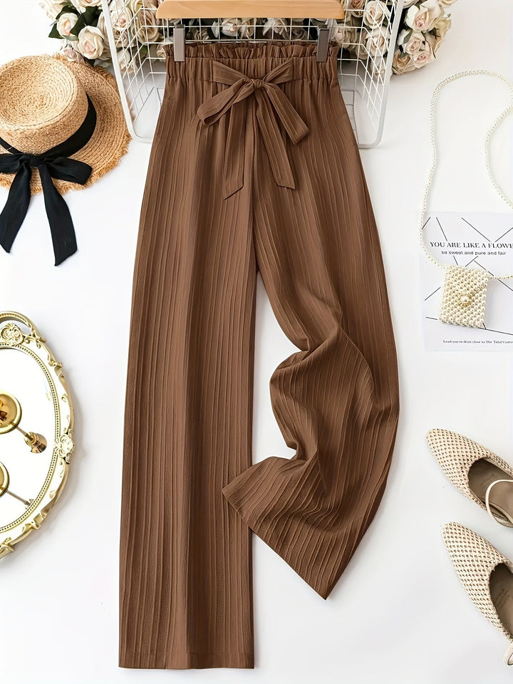 Natalia | Pantalones Mujer Pierna Ancha Talle Alto Plisados