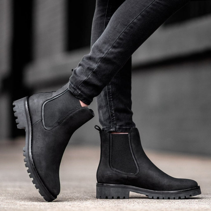 Nico | Botines Mujer Chelsea de Piel con Suela Track