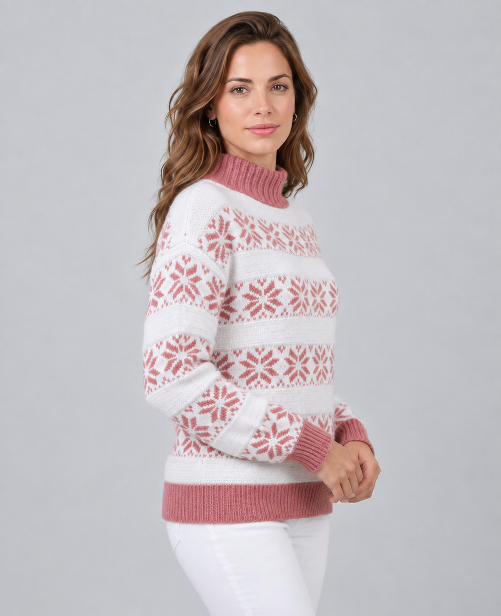 Carmen | Jersey de Cuello Alto Estampado Fair Isle