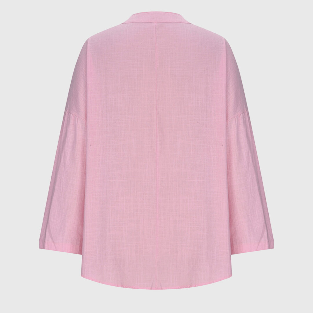 Nuria | Blusa Lino Manga Larga Cuello V