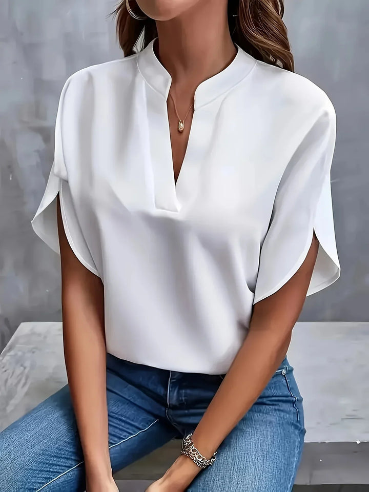 Nuria | Blusa Manga Corta Cuello V Relajada
