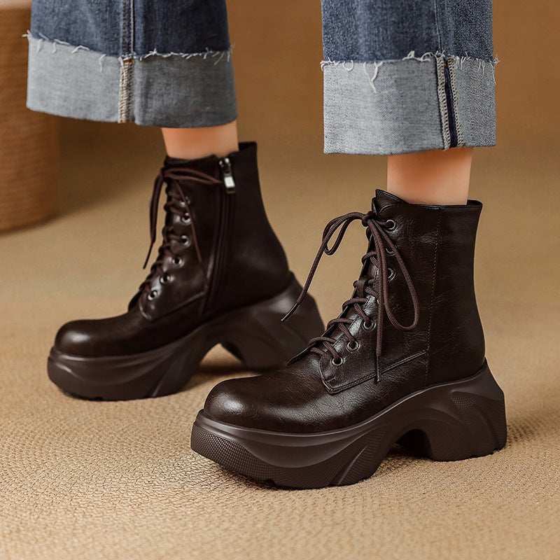 Irene | Botas Militares de Piel con Cordones