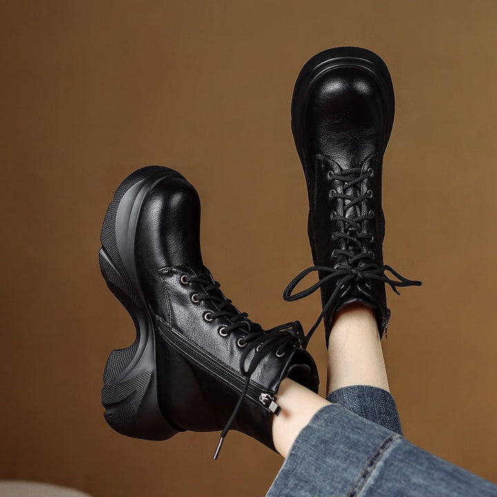 Irene | Botas Militares de Piel con Cordones