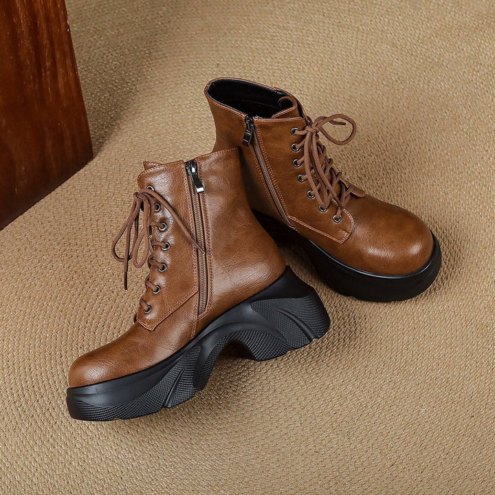 Irene | Botas Militares de Piel con Cordones