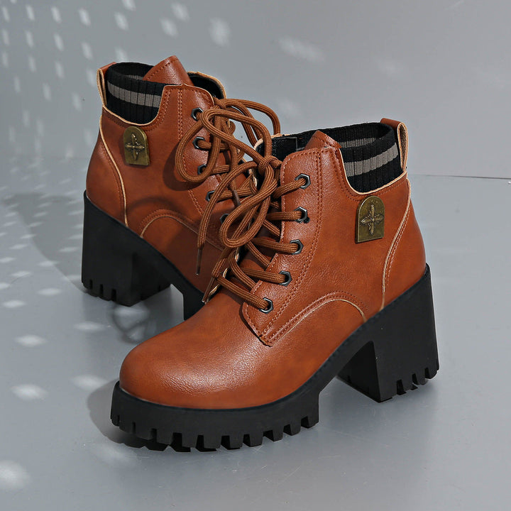 Laura | Botas Militares Mujer Plataforma Cordones
