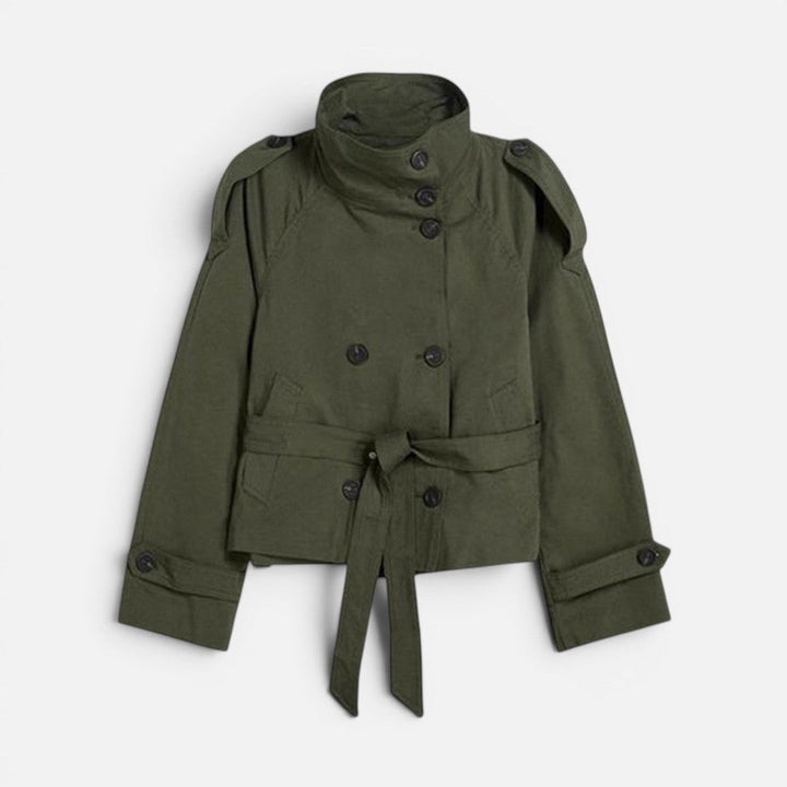 Natalia | Trench Corto Mujer Algodón Botones