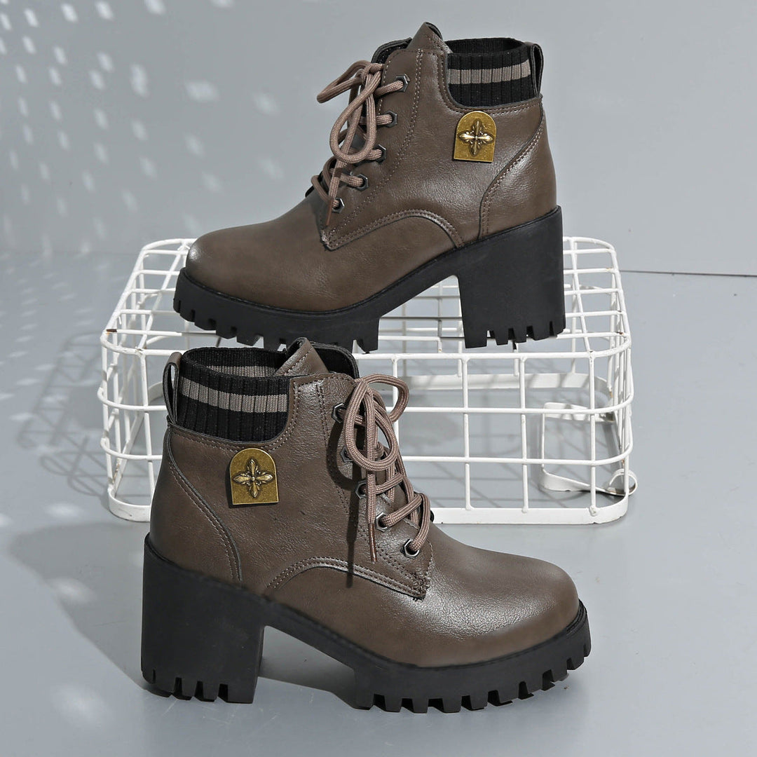 Laura | Botas Militares Mujer Plataforma Cordones
