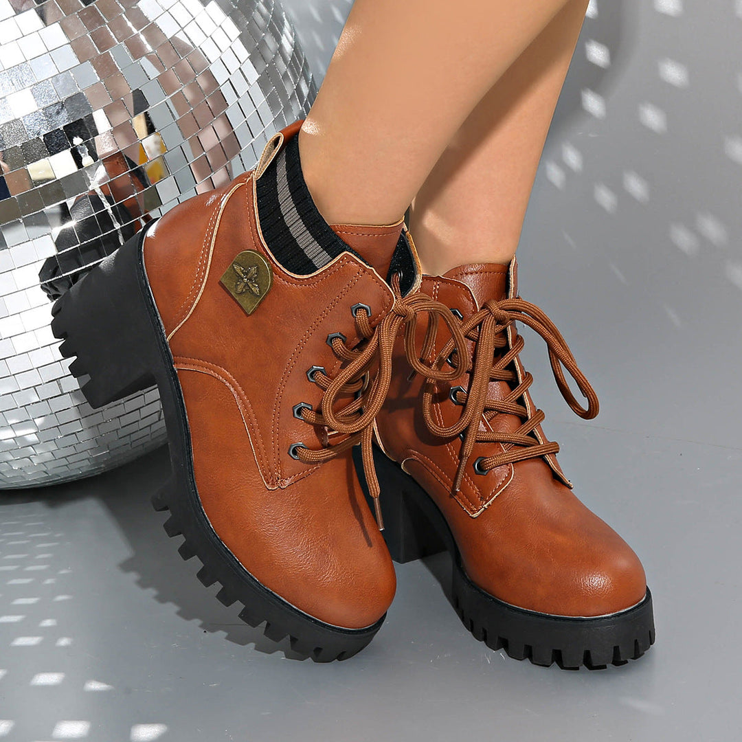 Laura | Botas Militares Mujer Plataforma Cordones