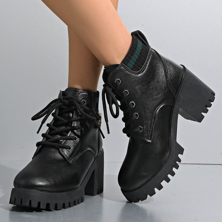 Laura | Botas Militares Mujer Plataforma Cordones