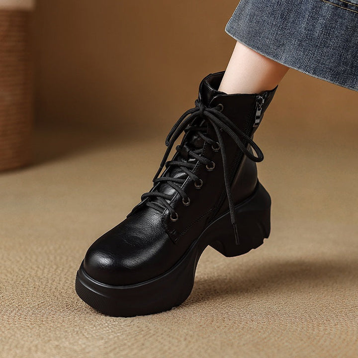 Irene | Botas Militares de Piel con Cordones