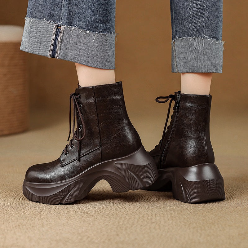 Irene | Botas Militares de Piel con Cordones