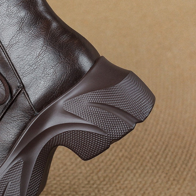 Irene | Botas Militares de Piel con Cordones