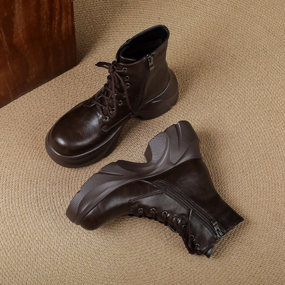 Irene | Botas Militares de Piel con Cordones