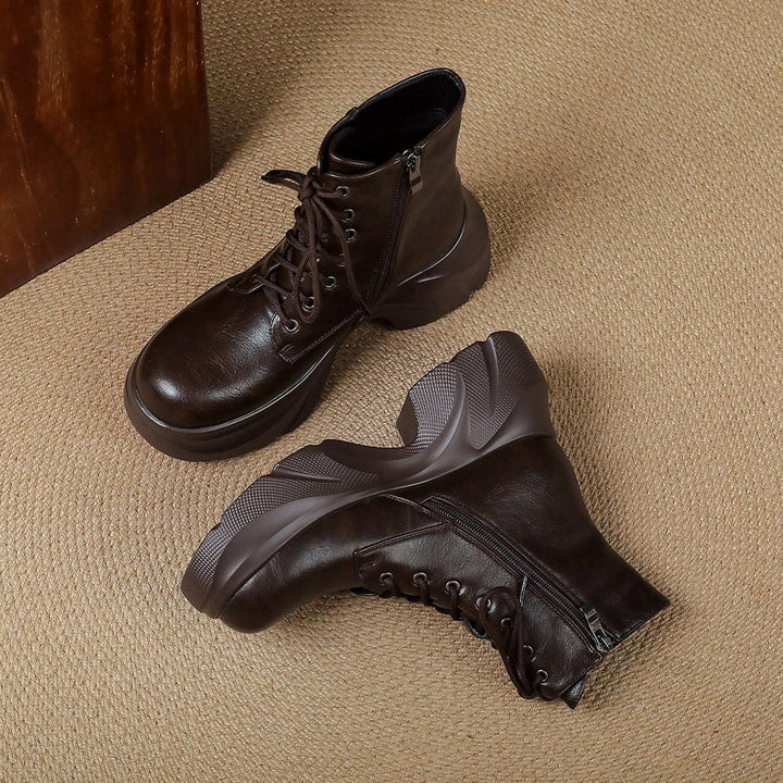 Irene | Botas Militares de Piel con Cordones