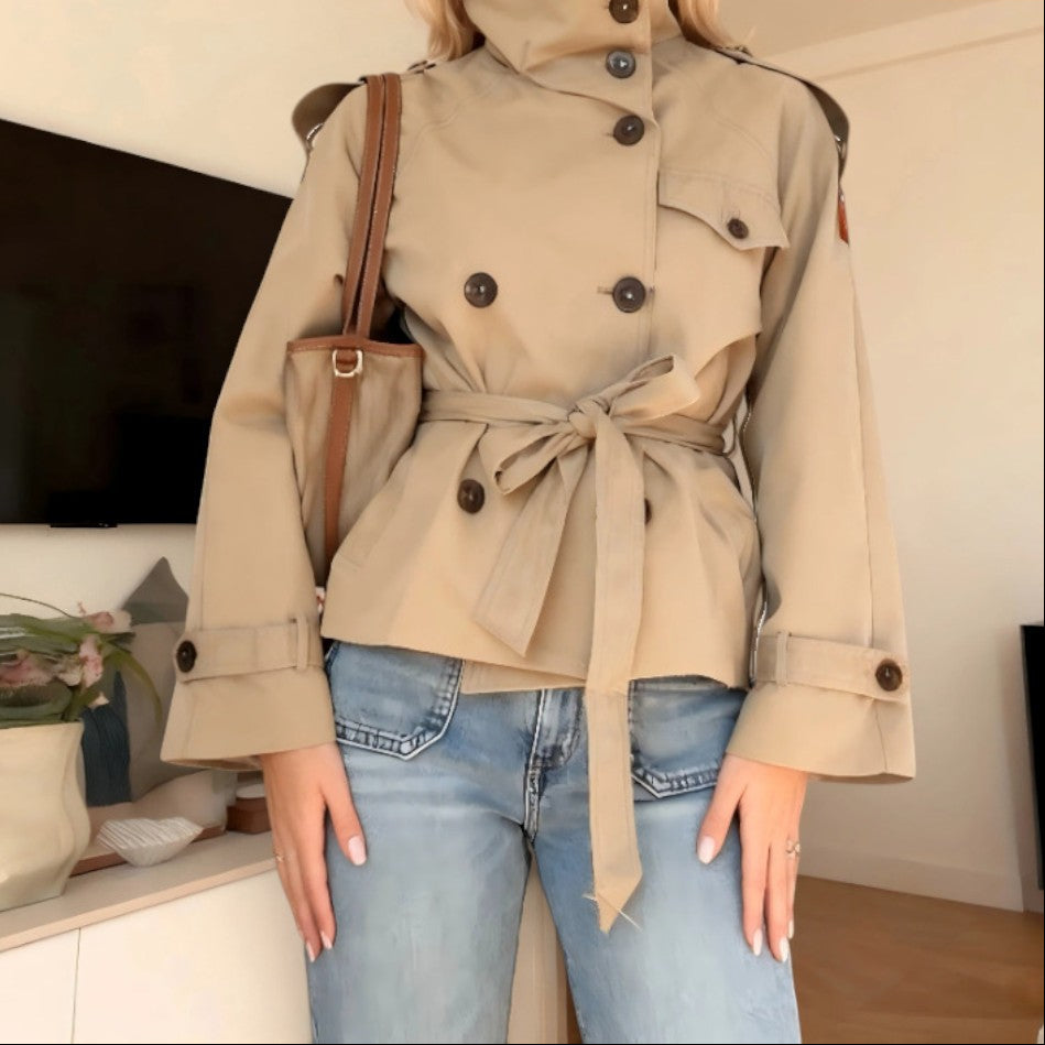 Natalia | Trench Corto Mujer Algodón Botones