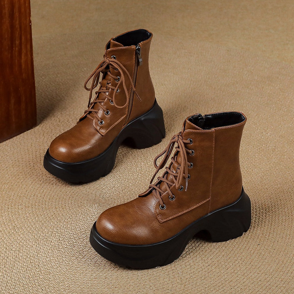 Irene | Botas Militares de Piel con Cordones