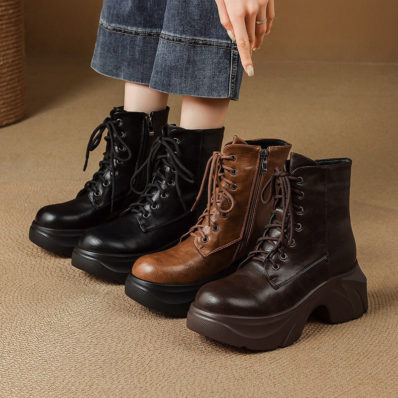 Irene | Botas Militares de Piel con Cordones