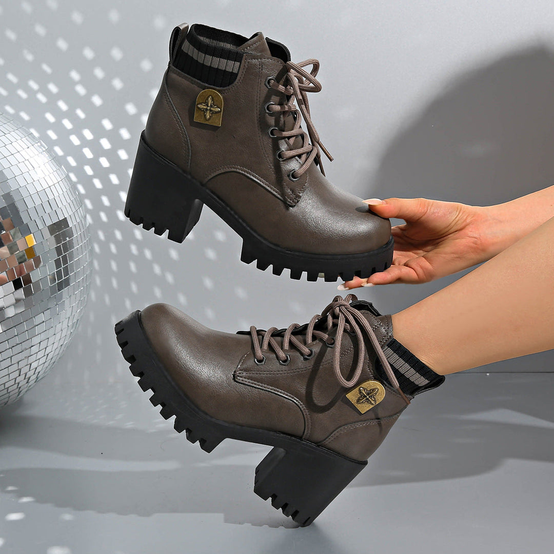 Laura | Botas Militares Mujer Plataforma Cordones