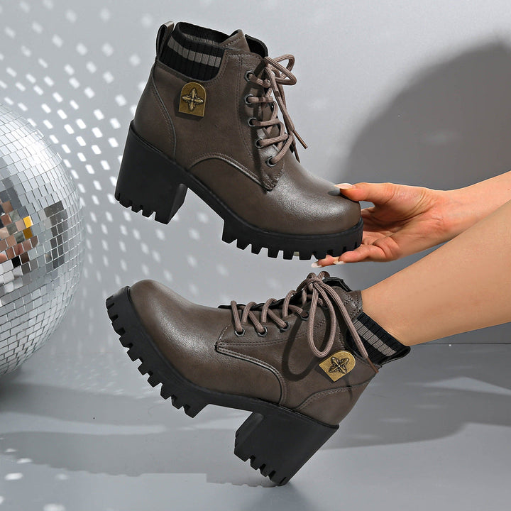 Laura | Botas Militares Mujer Plataforma Cordones