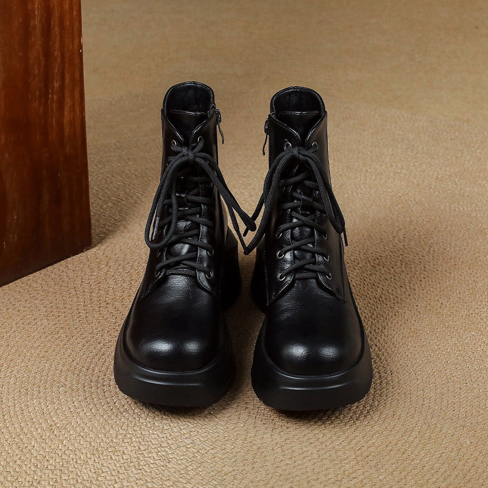 Irene | Botas Militares de Piel con Cordones