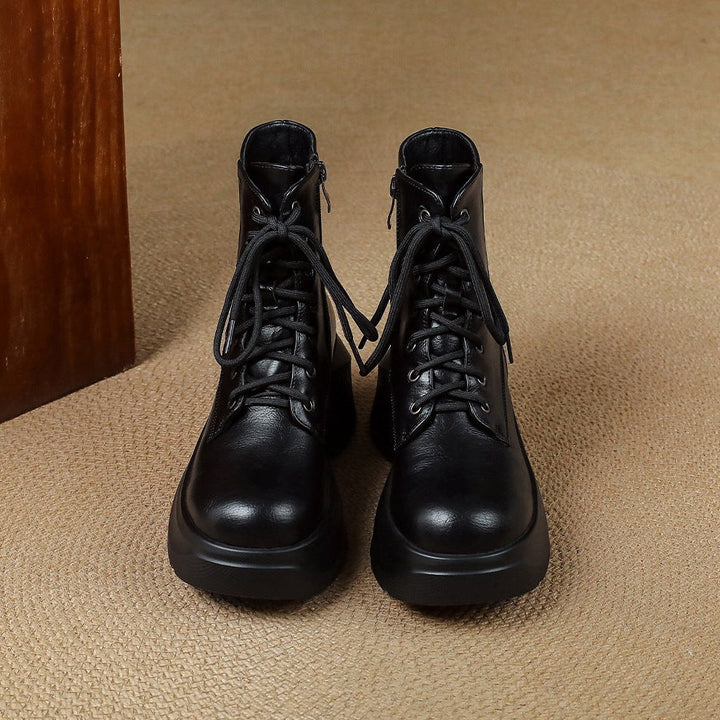 Irene | Botas Militares de Piel con Cordones