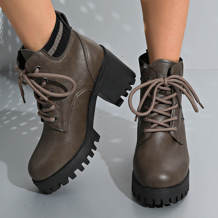 Laura | Botas Militares Mujer Plataforma Cordones