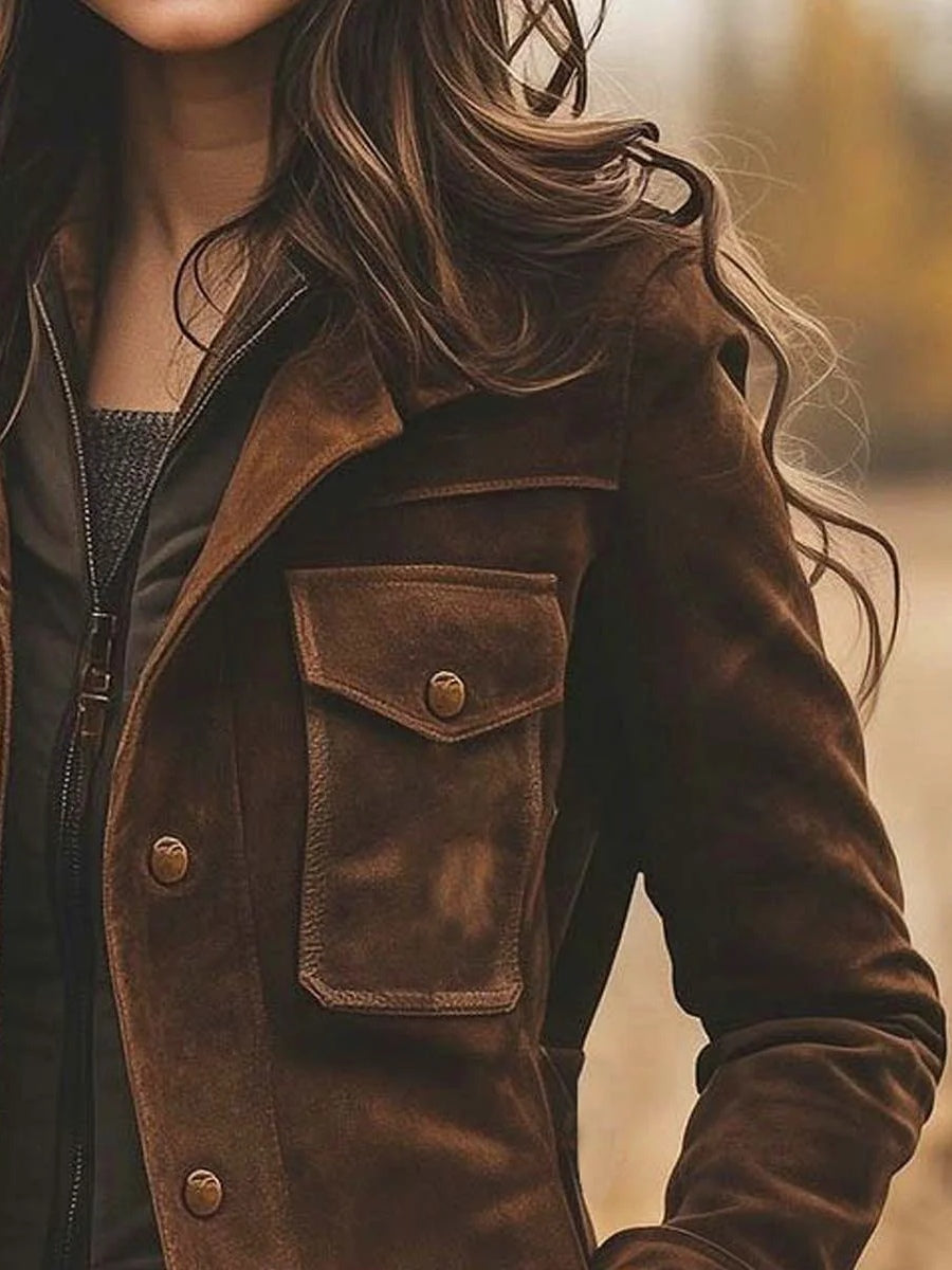 Paula | Chaqueta de Gamuza Mujer Manga Larga