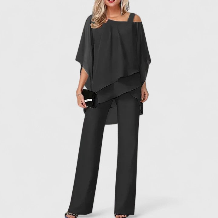 Paula | Conjunto Pantalón Blusa Asimétrica Mujer