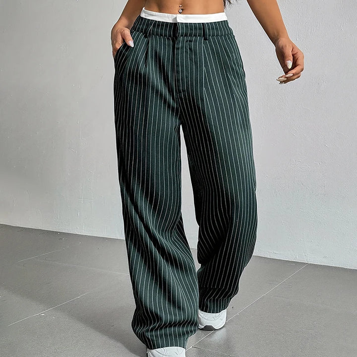 Paula | Pantalones Mujer Cintura Alta Pierna Ancha