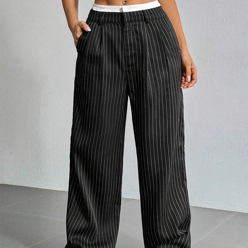 Paula | Pantalones Mujer Cintura Alta Pierna Ancha