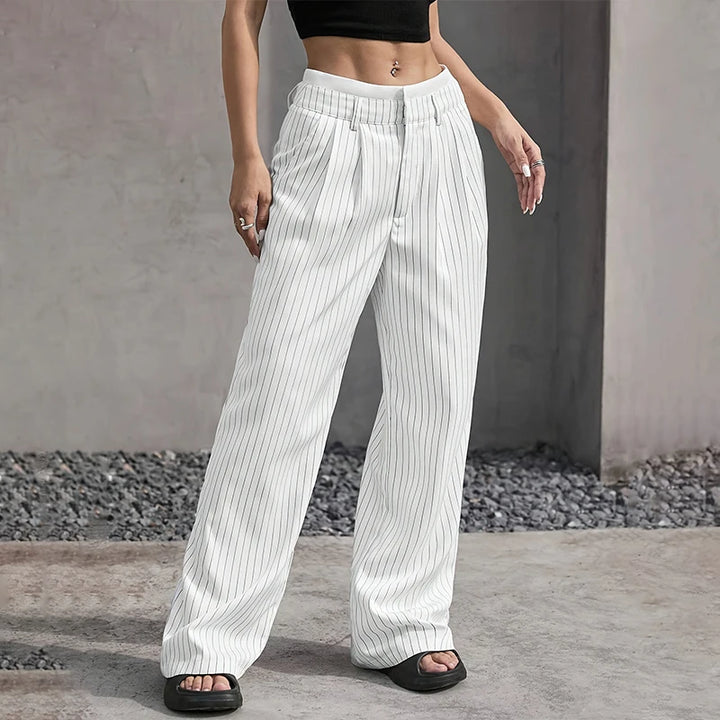 Paula | Pantalones Mujer Cintura Alta Pierna Ancha