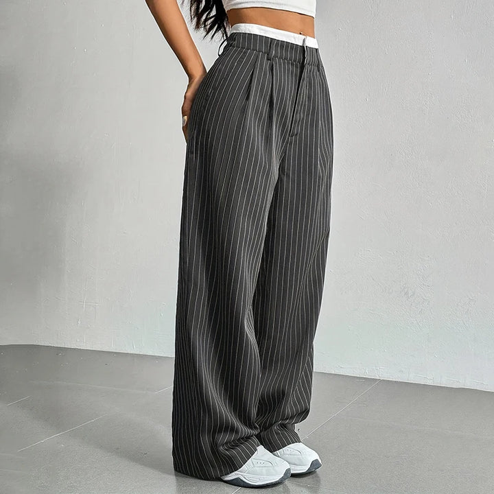 Paula | Pantalones Mujer Cintura Alta Pierna Ancha