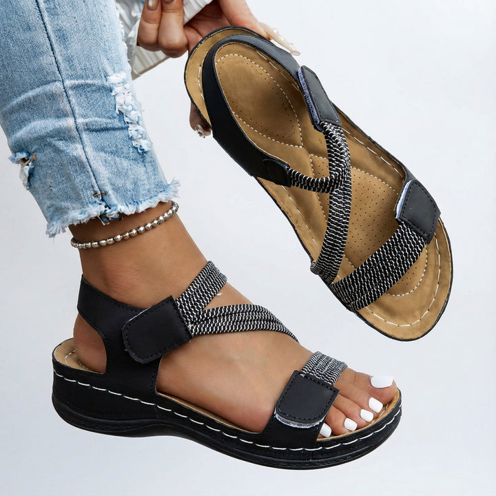 Paula | Sandalias Planas Mujer Tiras Tobillo Piel