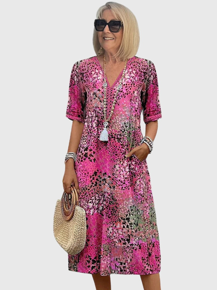 Paula | Vestido Midi Estampado Mujer Boho