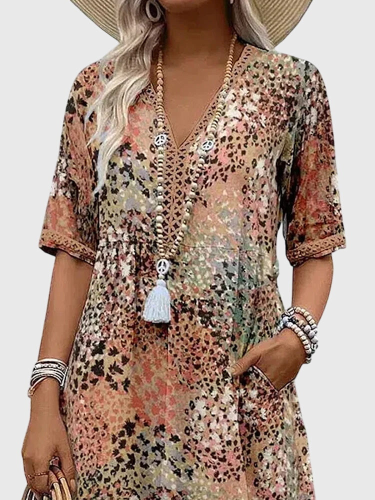 Paula | Vestido Midi Estampado Mujer Boho