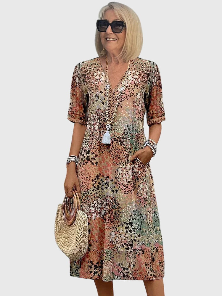 Paula | Vestido Midi Estampado Mujer Boho