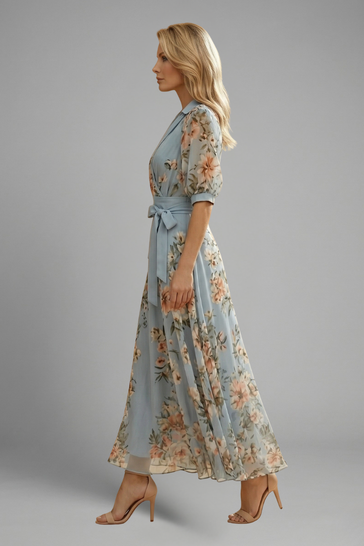 Paula | Vestido Midi Floral Mujer Invitada Boda