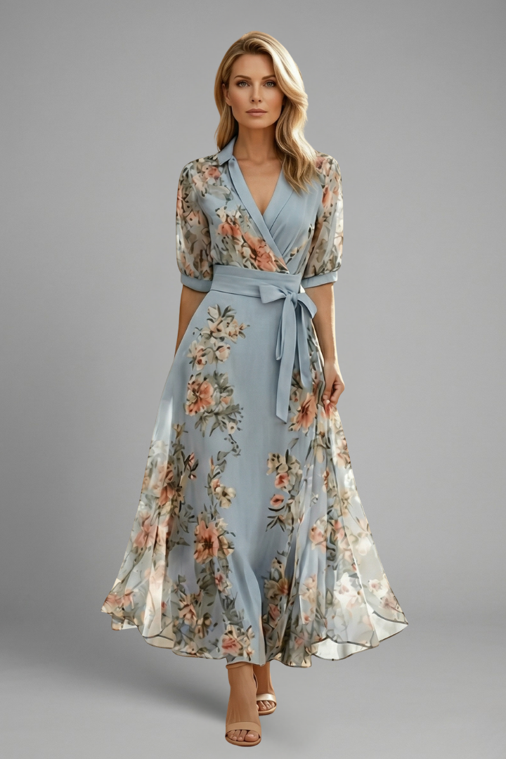 Paula | Vestido Midi Floral Mujer Invitada Boda