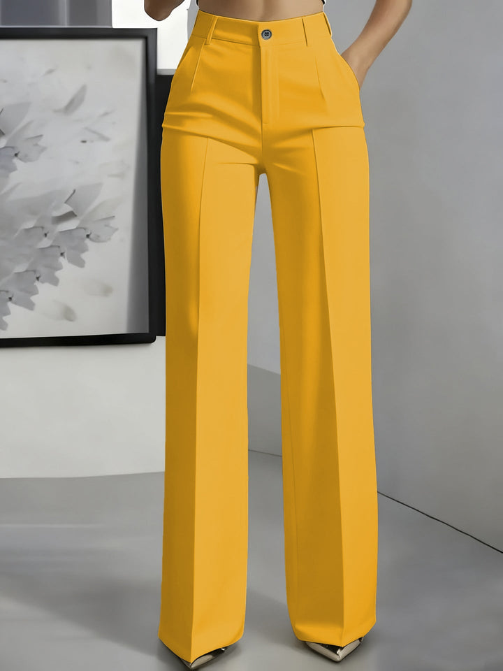Pilar | Pantalones Mujer Pierna Ancha Cintura Alta