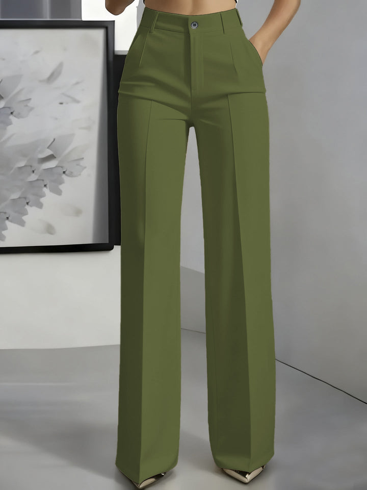 Pilar | Pantalones Mujer Pierna Ancha Cintura Alta