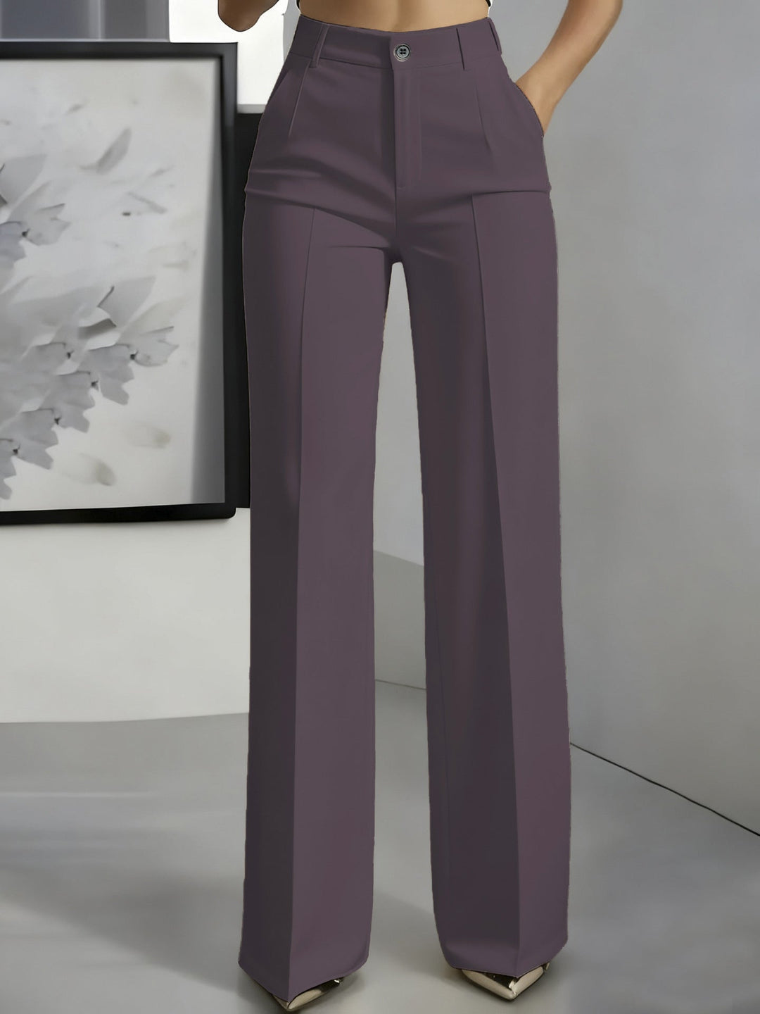 Pilar | Pantalones Mujer Pierna Ancha Cintura Alta