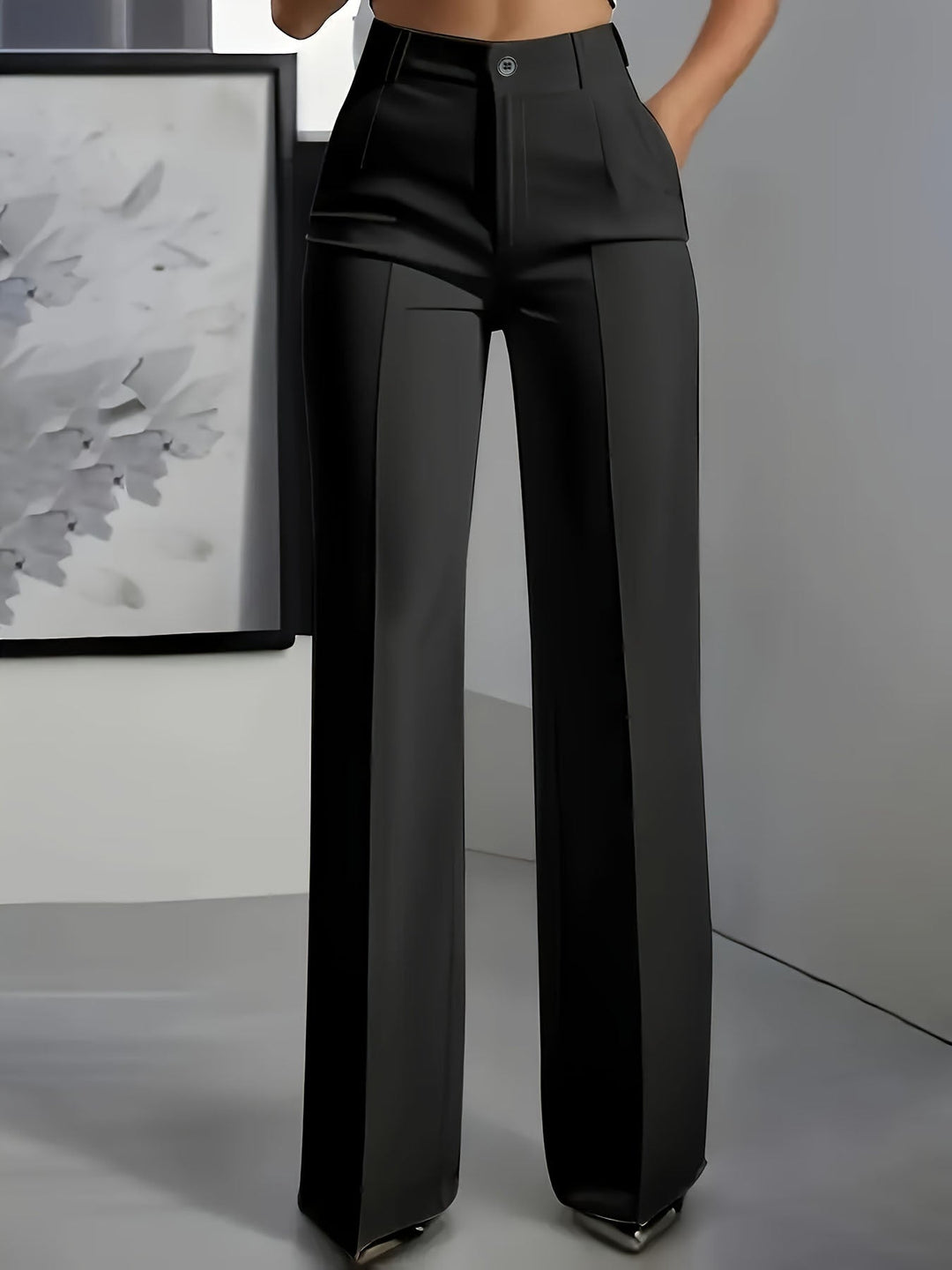 Pilar | Pantalones Mujer Pierna Ancha Cintura Alta