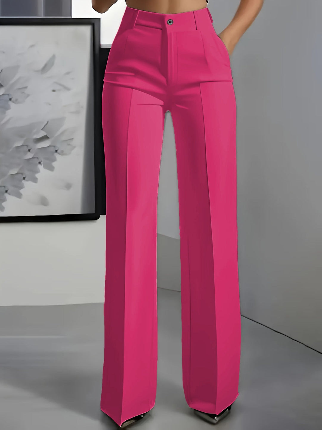 Pilar | Pantalones Mujer Pierna Ancha Cintura Alta