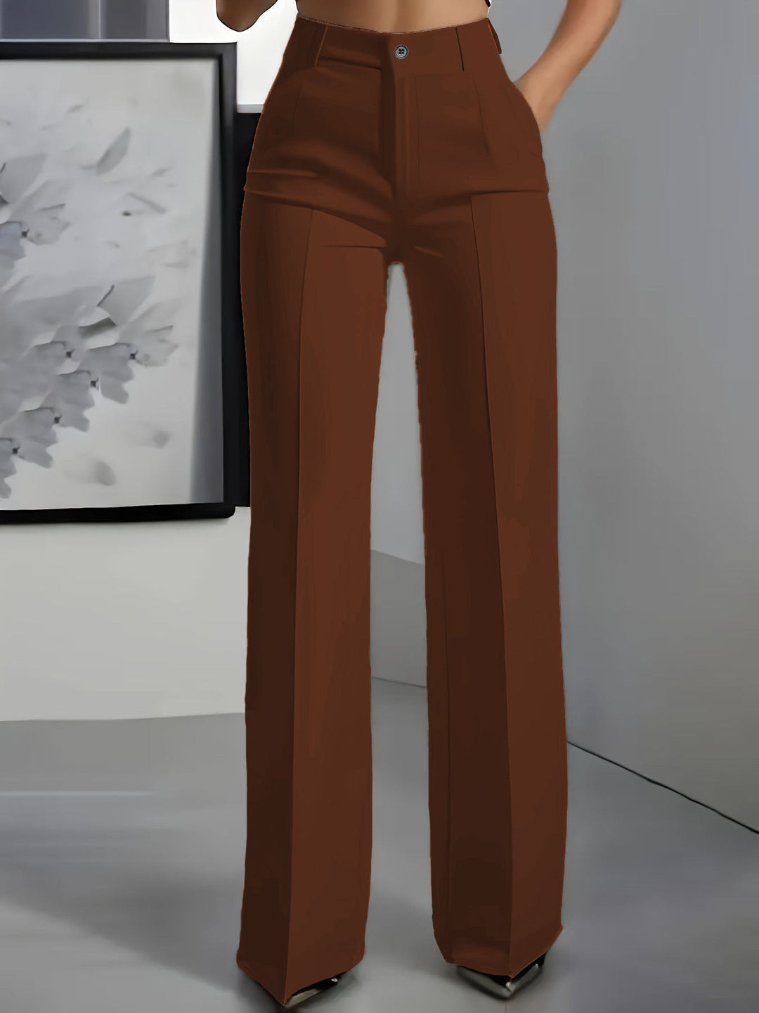 Pilar | Pantalones Mujer Pierna Ancha Cintura Alta