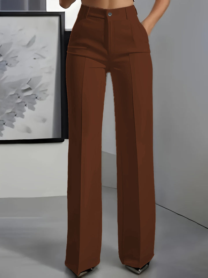 Pilar | Pantalones Mujer Pierna Ancha Cintura Alta