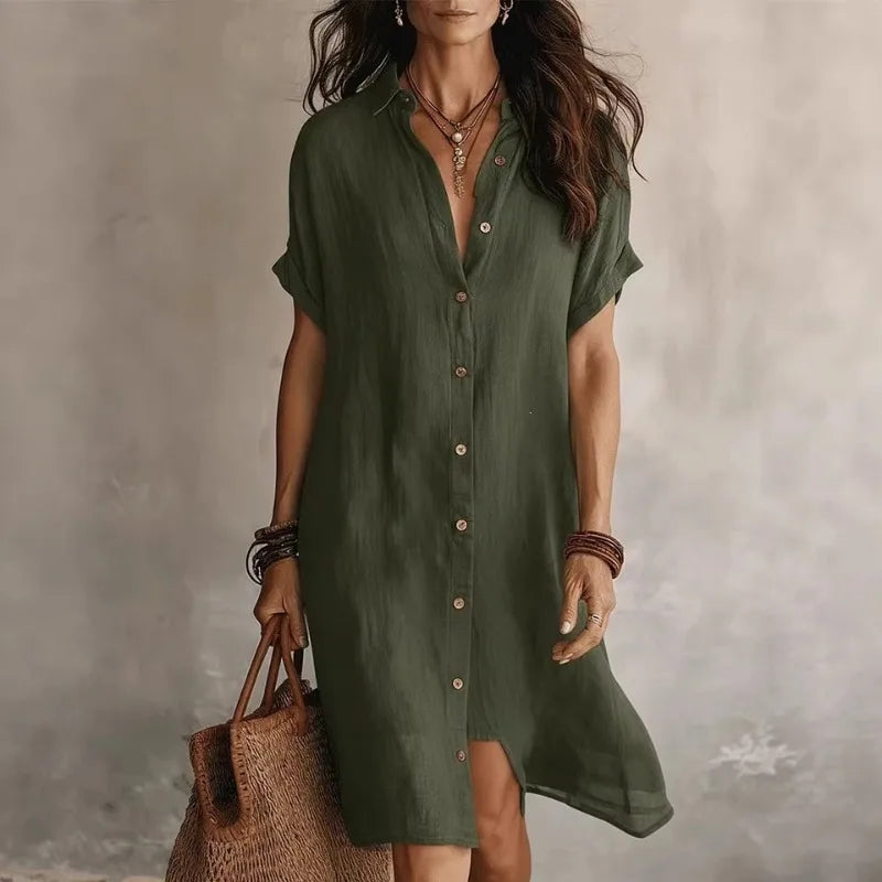 Pilar | Vestido Midi Mujer Camisero Botones