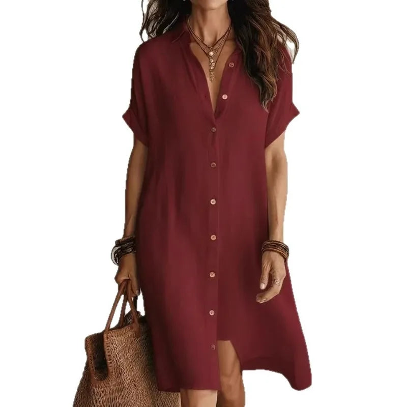 Pilar | Vestido Midi Mujer Camisero Botones